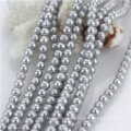 7mm Dyed Grey Color off Round Natural Freshwater Pearl Loose Beads Strand